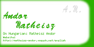andor matheisz business card